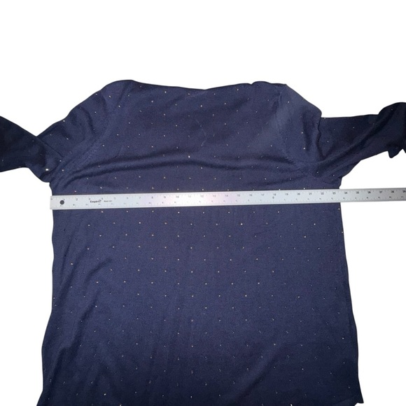 NIC+ZOE Vital Twinkle V-neck Sweater Women’s Plus 1X - Dark Indigo - Picture 9 of 12